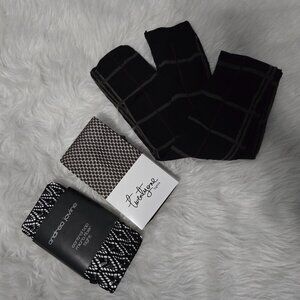 NEW Black Textured Tights Bundle: Twenty-one, Worthington, Andrea Jovine, M/L